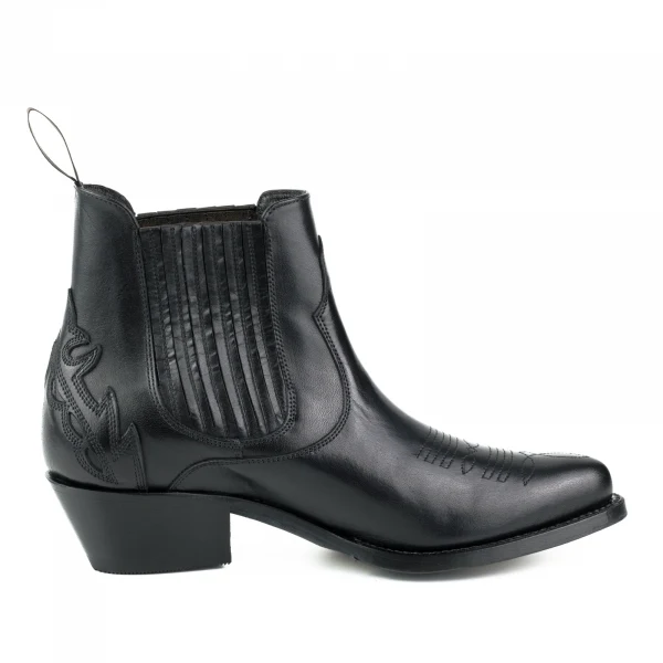 Urban Black Leather Handgefertigte Damenstiefel oder Stiefeletten 2487