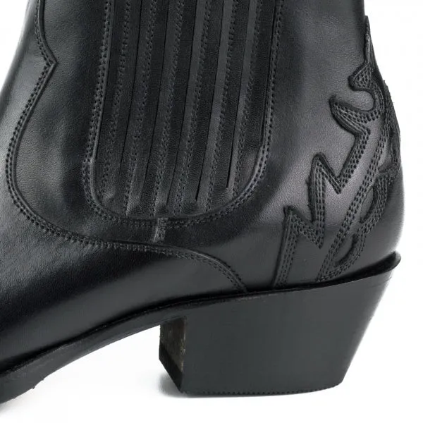 Urban Black Leather Handgefertigte Damenstiefel oder Stiefeletten 2487