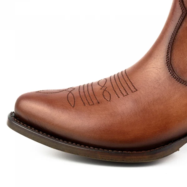Handgefertigte Damen-Urban-Lederstiefel oder Stiefeletten Orange 2487