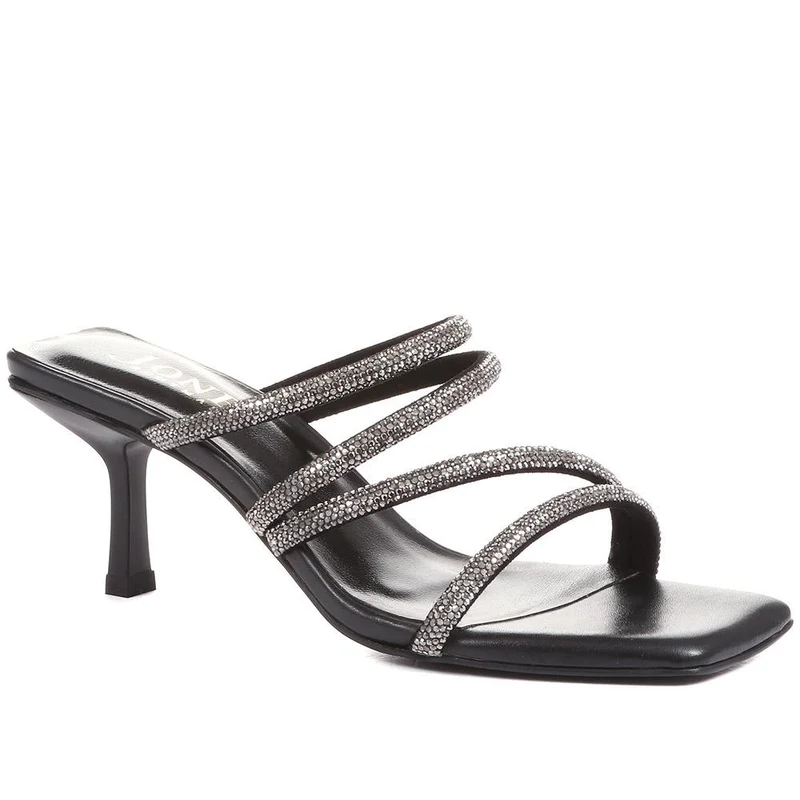 Bertilla Diamante Heeled Mules - BERTILLA / 323 167 - Black