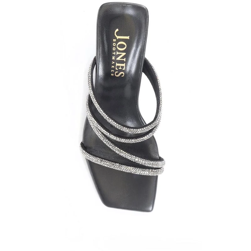 Bertilla Diamante Heeled Mules - BERTILLA / 323 167 - Black