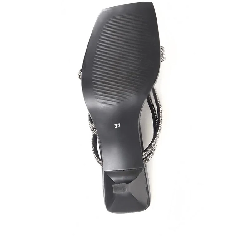 Bertilla Diamante Heeled Mules - BERTILLA / 323 167 - Black