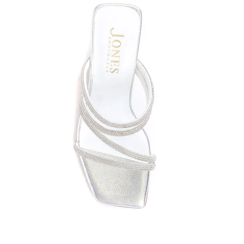 Bertilla Diamante Heeled Mules - BERTILLA / 323 167 - Silver