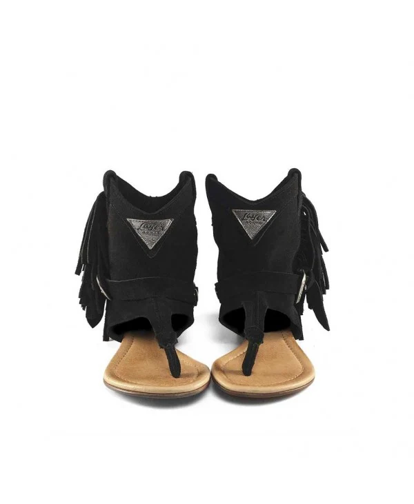 Boho West Schwarze Basic-Damensandalen