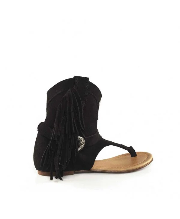Boho West Schwarze Basic-Damensandalen