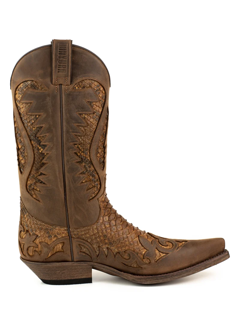 Handgefertigte Westernstiefel CowboyStiefel für Herren aus geöltem Terrabraun-Leder 2567