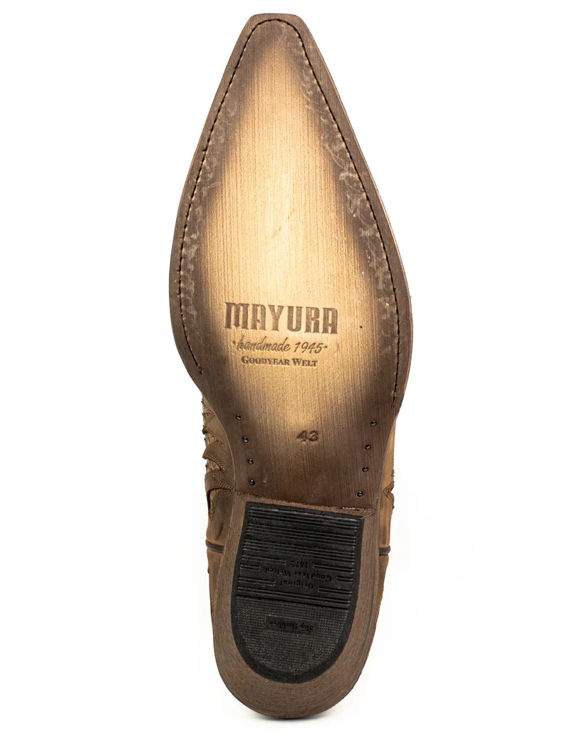 Handgefertigte Westernstiefel CowboyStiefel für Herren aus geöltem Terrabraun-Leder 2567