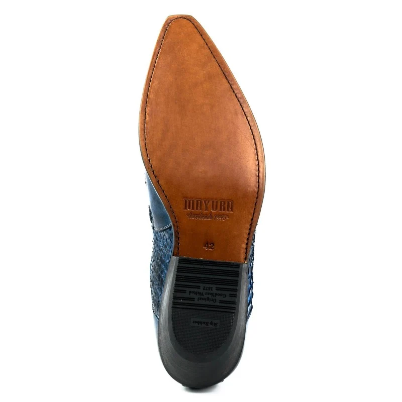 Handgefertigte Cowboystiefel oder Stiefeletten für Damen und Herren Blau Urban und Exotics 2500