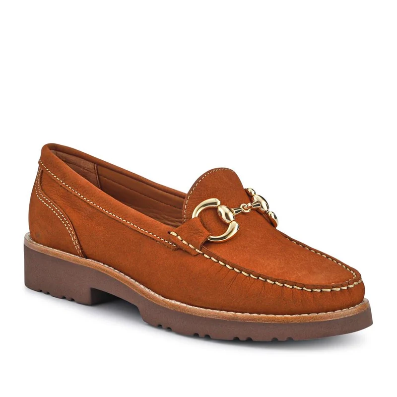 Orlana Leather Slip-On Moccasins - ORLANA / 327 593 - Tan