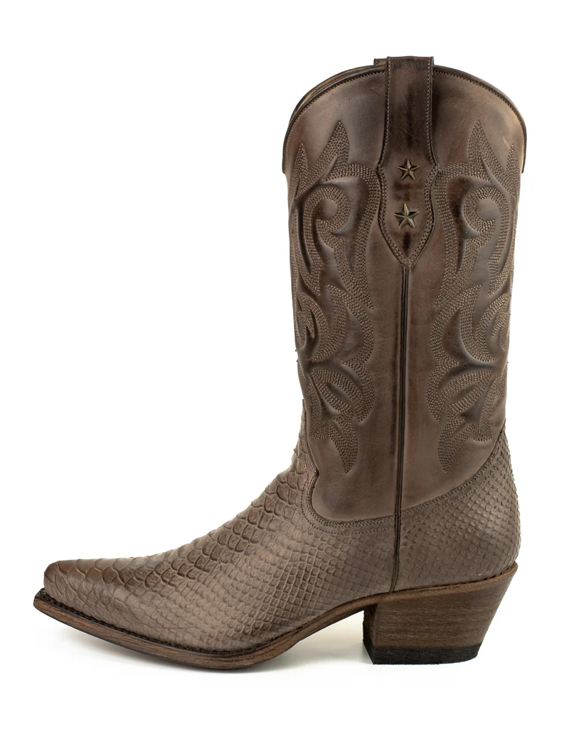 Handgefertigte Westernstiefel CowboyStiefel für Damen aus dunkelbraunem Leder 2524