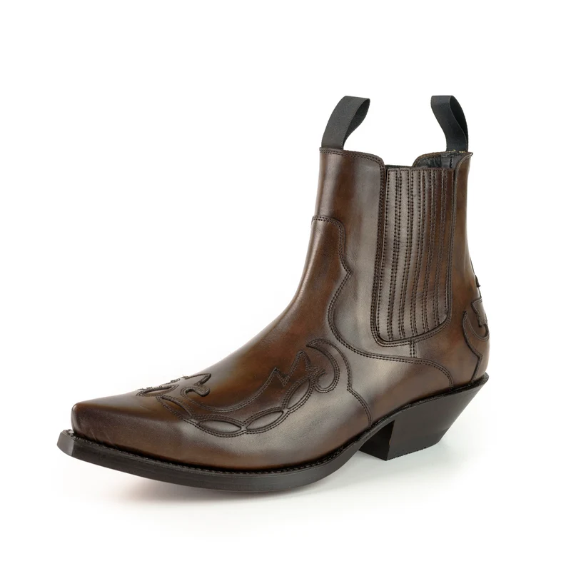 Cowboy Country Western Stiefeletten für Herren und Damen 1931 aus braunem Leder