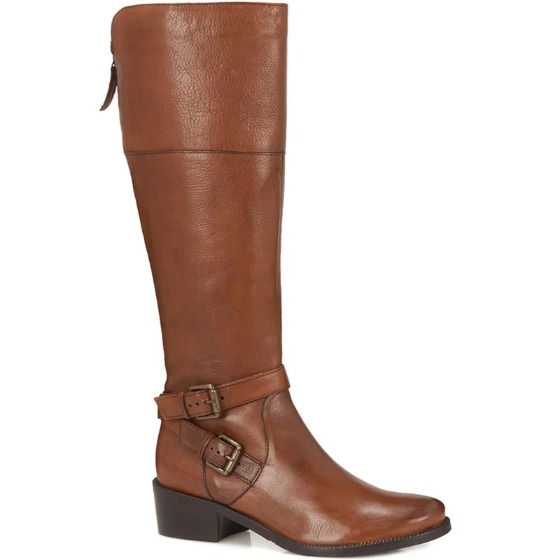Slim Fit Leather Knee High Boot - CARM28508 / 313 433 - Tan