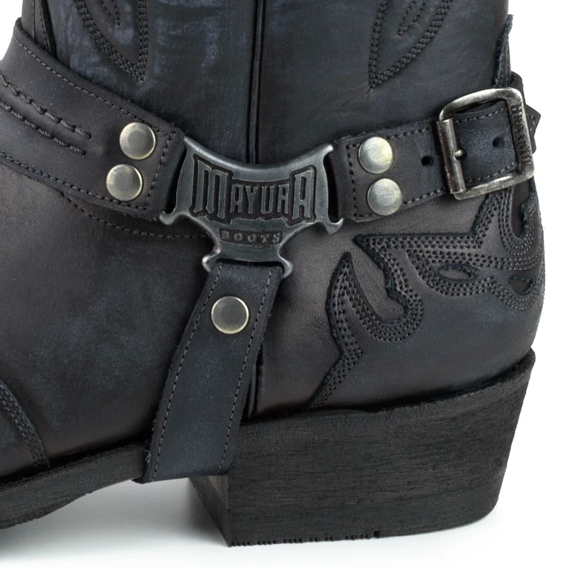 Herren Biker Motard Boots 2471 Handgefertigtes Wildleder Schwarz