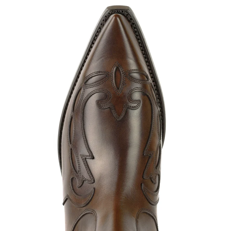 Cowboystiefel oder Stiefeletten für Damen und Herren, handgefertigtes braunes Leder, Urban Brown 1931