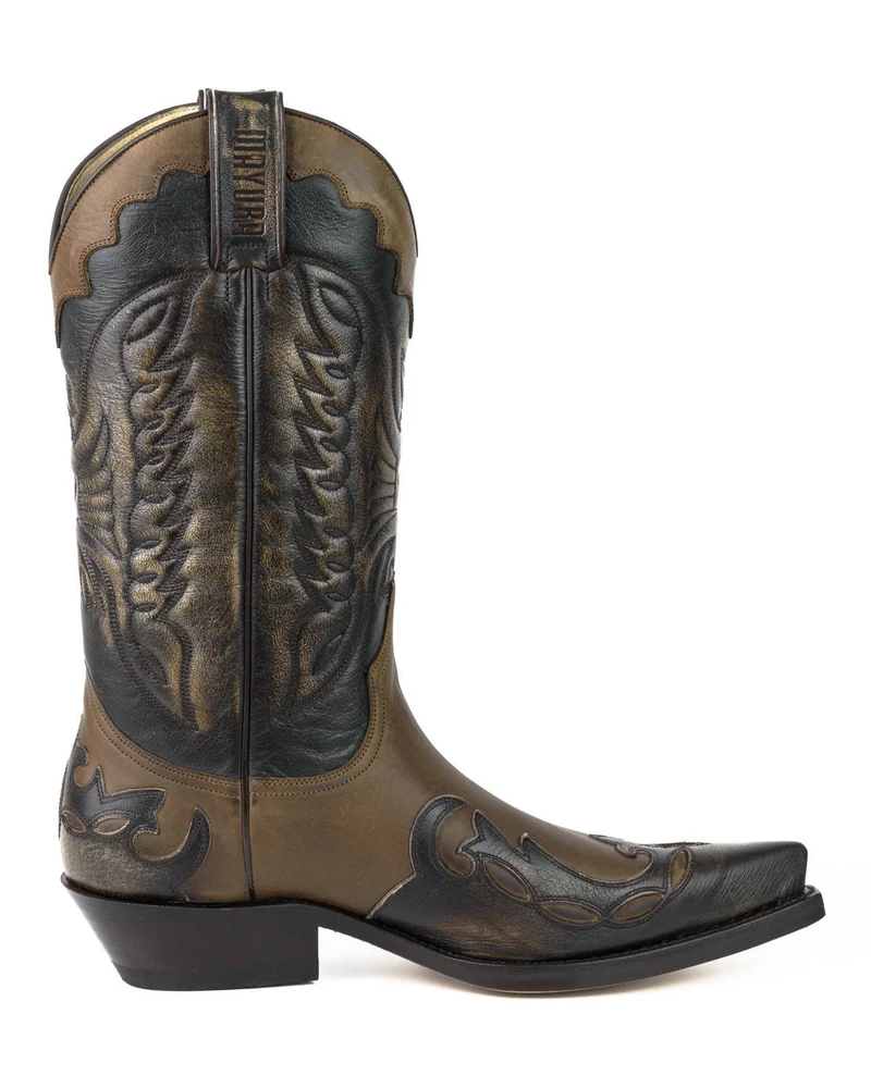 Cowboy-, Country- und Westernstiefel für Damen und Herren, 1927-C, braun-graues Leder | Sofort lieferbar | Größe 37/43