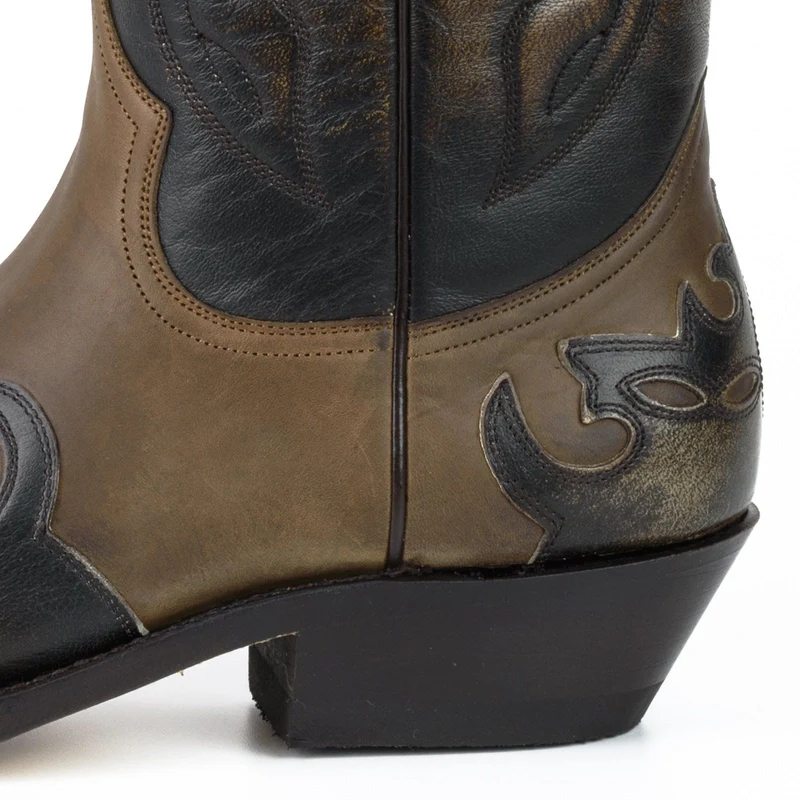 Cowboy-, Country- und Westernstiefel für Damen und Herren, 1927-C, braun-graues Leder | Sofort lieferbar | Größe 37/43