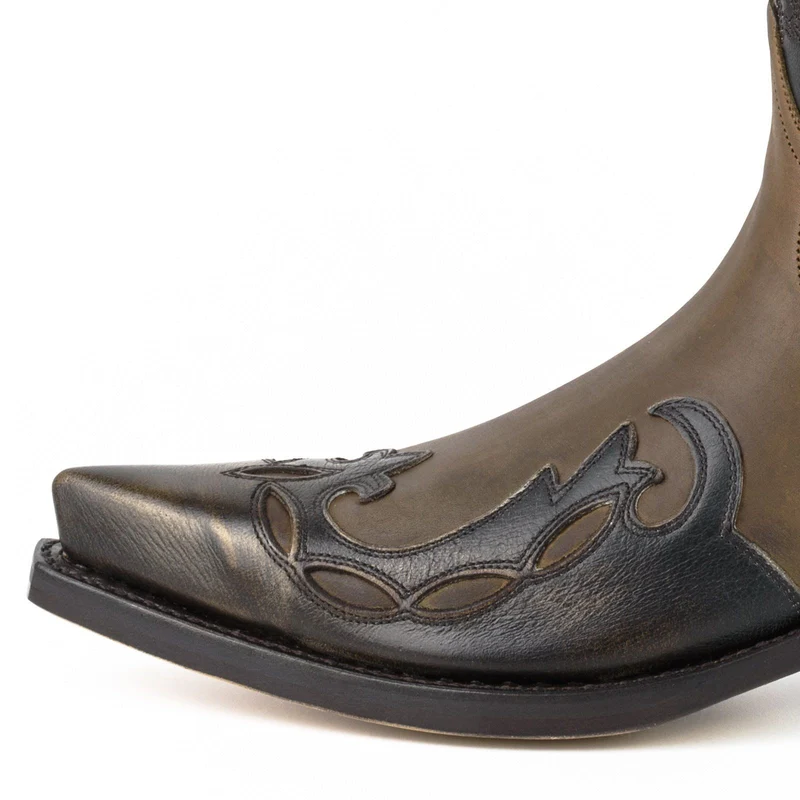 Cowboy-, Country- und Westernstiefel für Damen und Herren, 1927-C, braun-graues Leder | Sofort lieferbar | Größe 37/43