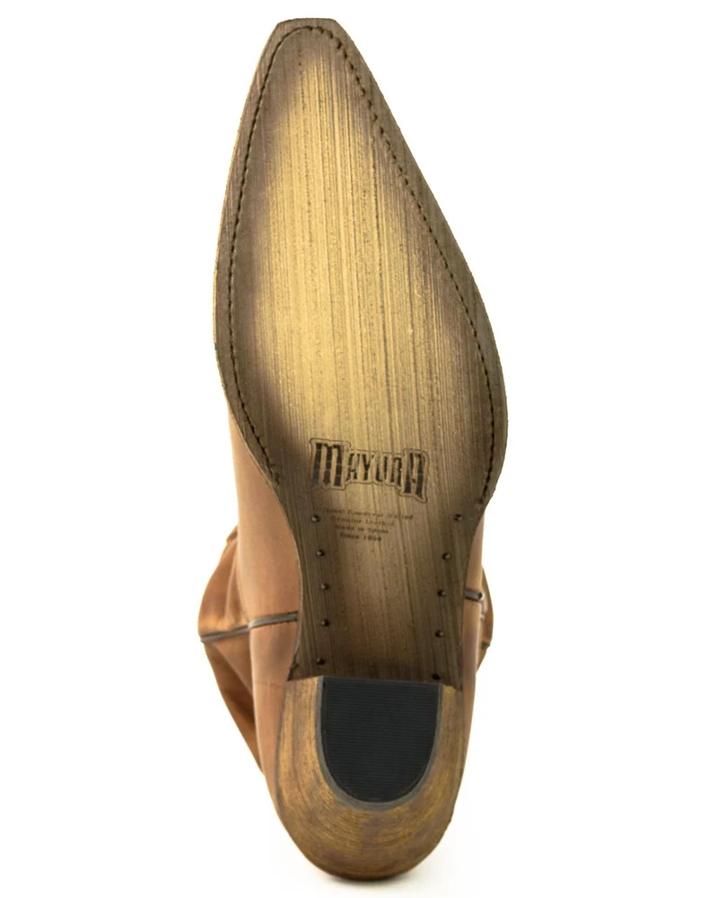 Damen-Cowboy-Country- und Westernstiefel 1952 aus braunem Leder