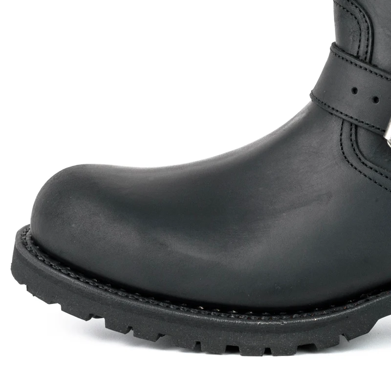 Herren- und Damen-Biker-Motard-Stiefel 18 aus schwarzem Leder