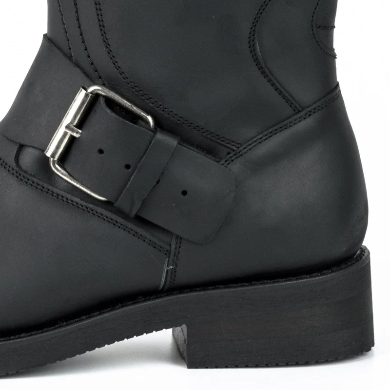 Herren- und Damen-Biker-Motard-Stiefel 1594-6 aus schwarzem Leder