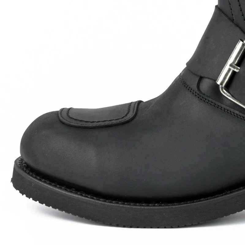 Herren- und Damen-Biker-Motard-Stiefel 1594-6 aus schwarzem Leder