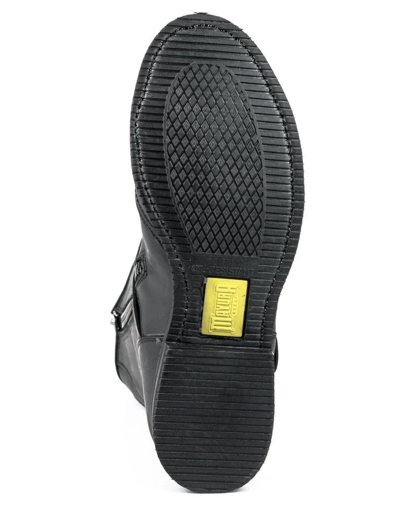 Herren- und Damen-Biker-Motard-Stiefel 1594-6 aus schwarzem Leder