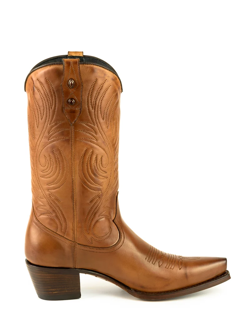 Damen-Cowboystiefel, Country- und Westernstiefel 2536, Kamelleder | Sofort lieferbar | Größe 40
