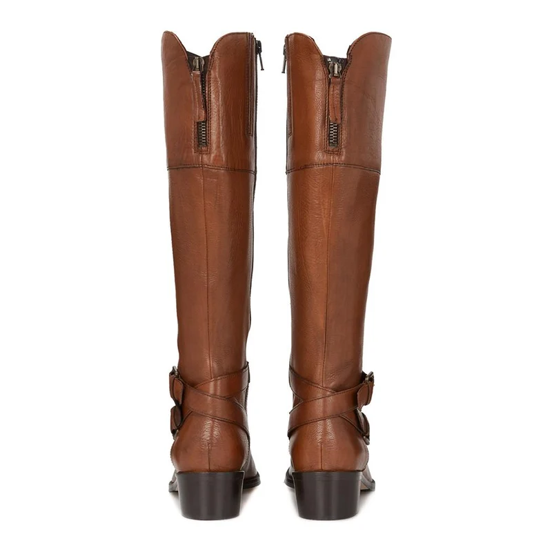 Slim Fit Leather Knee High Boot - CARM28508 / 313 433 - Tan