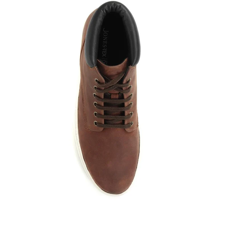 Hendon High-Top Leather Trainers - HENDON / 322 064 - Dark Tan