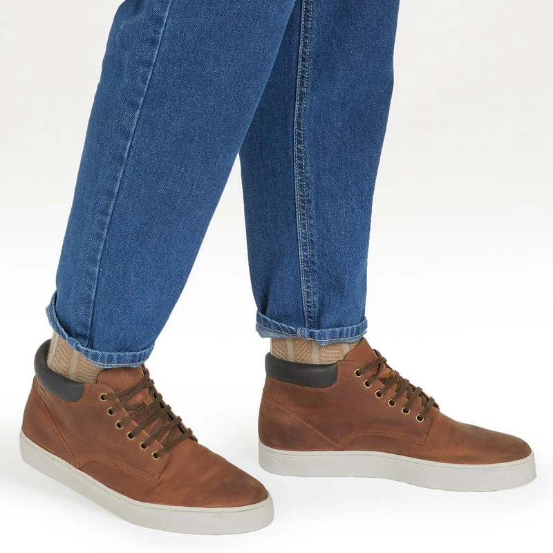 Hendon High-Top Leather Trainers - HENDON / 322 064 - Dark Tan