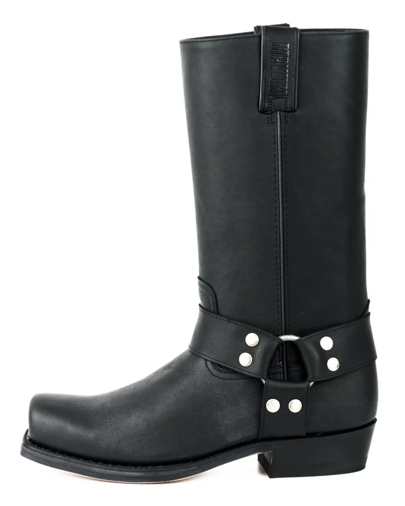 Bikerstiefel für Damen und Herren, Modell 01, Schwarzes Leder | Sofort lieferbar | Größe 42
