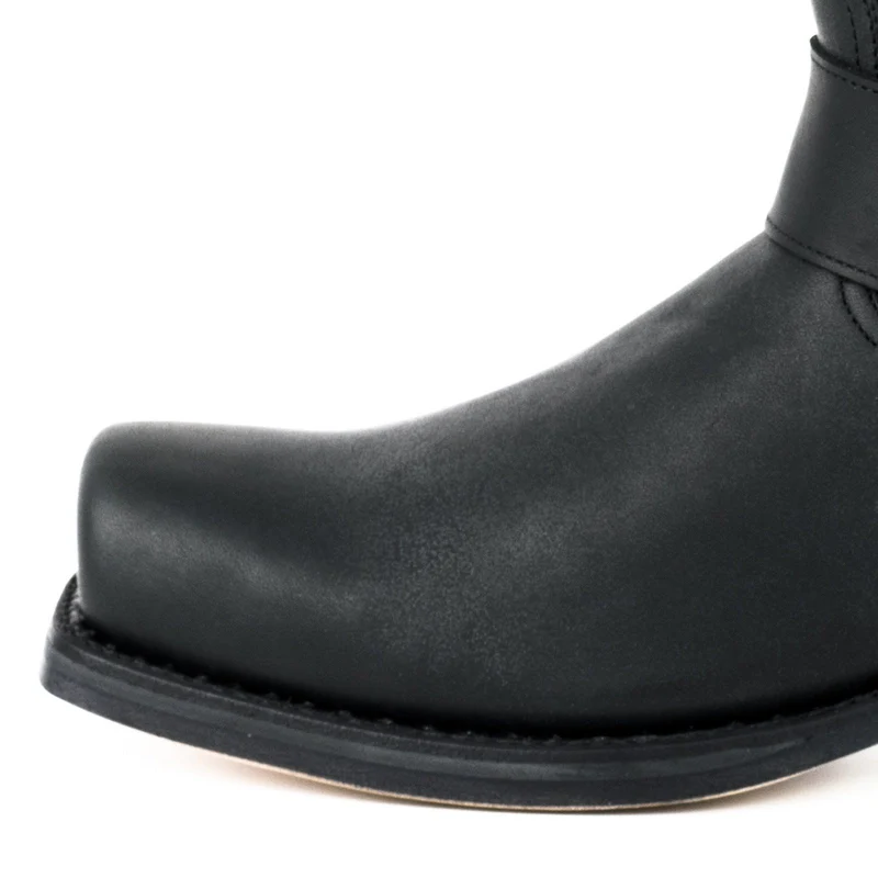 Bikerstiefel für Damen und Herren, Modell 01, Schwarzes Leder | Sofort lieferbar | Größe 42