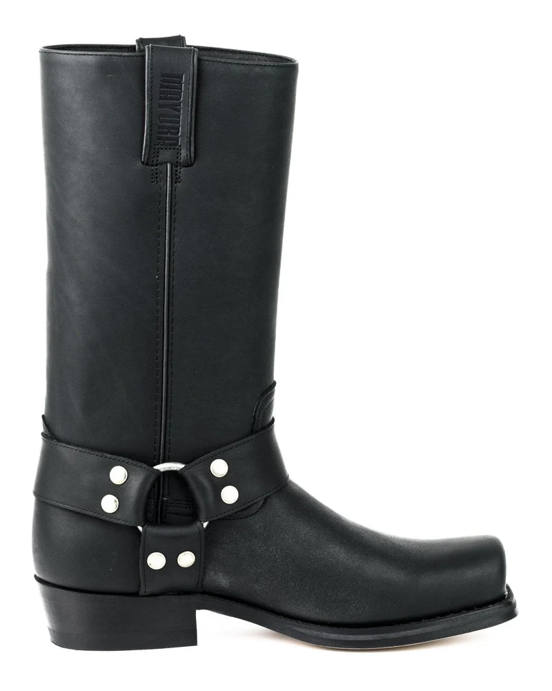 Bikerstiefel für Damen und Herren, Modell 01, Schwarzes Leder | Sofort lieferbar | Größe 42