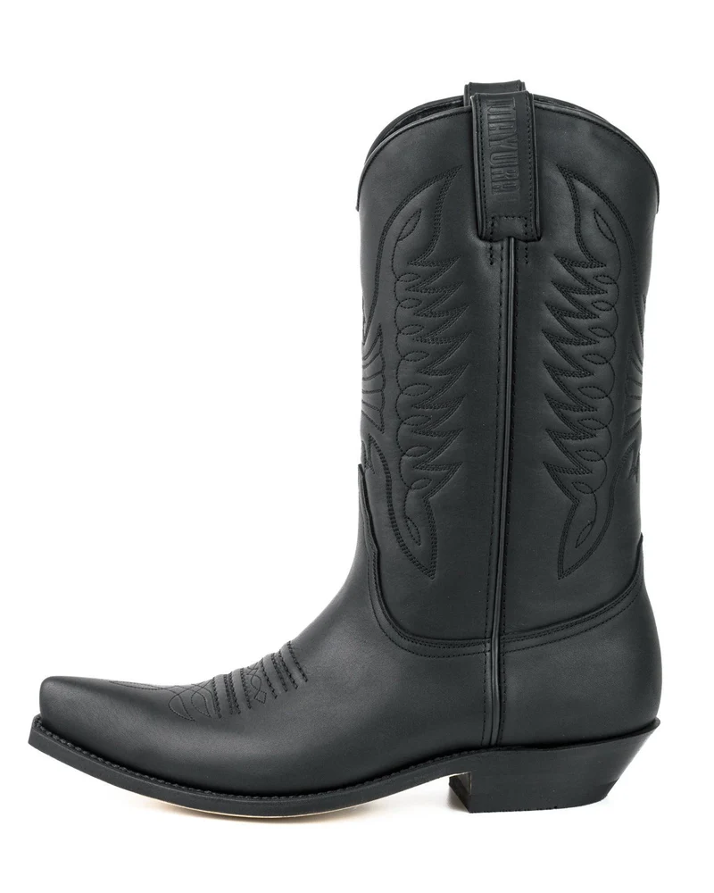 Cowboy Country- und Westernstiefel für Damen und Herren 20 Schwarzes Leder