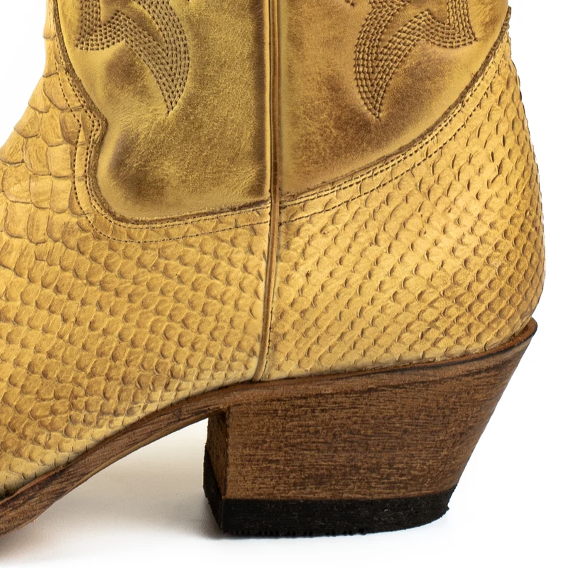 Damen-Cowboystiefel, Country- und Westernstiefel 2524, gelbes Leder | Sofort lieferbar | Größe 37