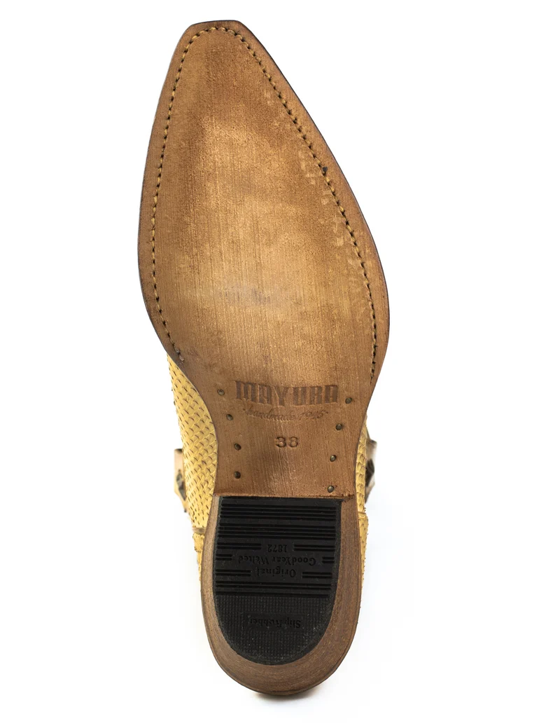 Damen-Cowboystiefel, Country- und Westernstiefel 2524, gelbes Leder | Sofort lieferbar | Größe 37