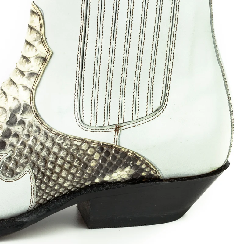 Urban Cowboy Boots für Damen und Herren, 2500 Weiß und Exotic White Leder | Sofort lieferbar | Größe 44