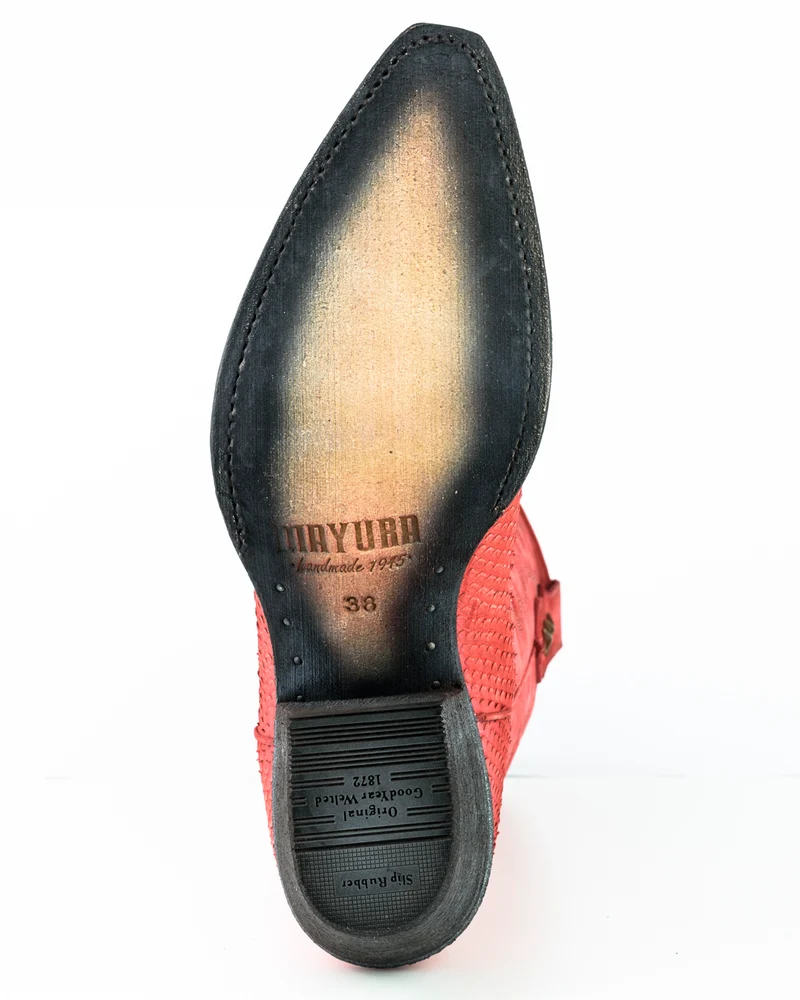 Country- und Western-Cowboystiefel für Damen 2524 aus gewaschenem rotem Leder