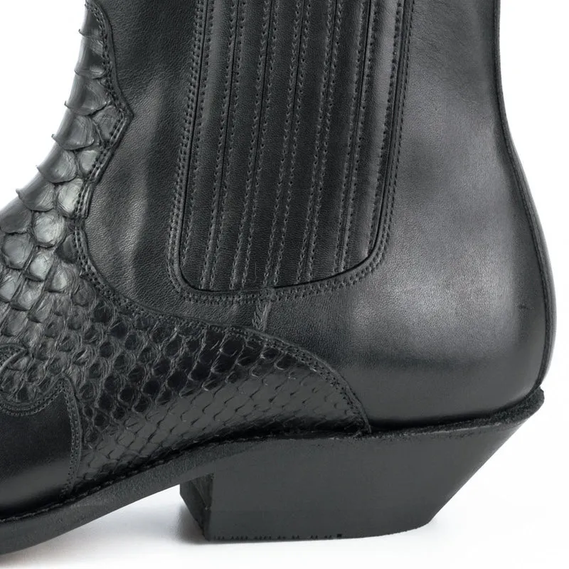 Urban Cowboy Boots für Damen und Herren, 2500 Schwarzes Leder und Exotic Black | Sofort lieferbar | Größe 41