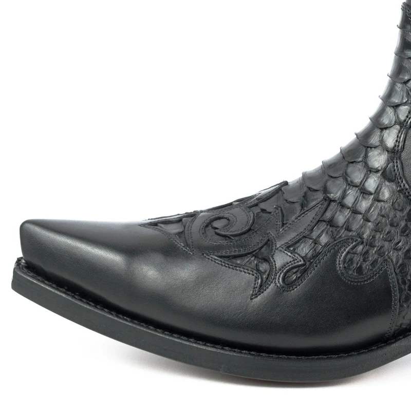 Urban Cowboy Boots für Damen und Herren, 2500 Schwarzes Leder und Exotic Black | Sofort lieferbar | Größe 41