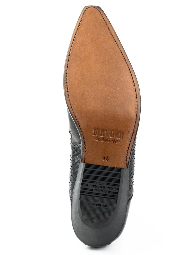 Urban Cowboy Boots für Damen und Herren, 2500 Schwarzes Leder und Exotic Black | Sofort lieferbar | Größe 41