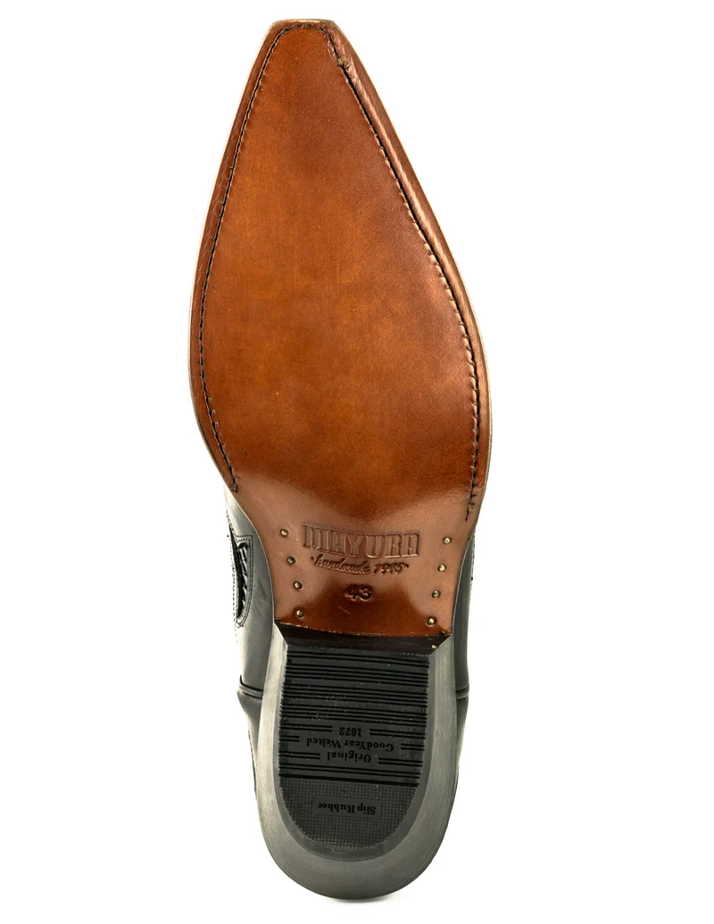 Cowboy-, Country- und Westernstiefel für Damen und Herren, 1935 C, schwarzes Leder und exotisches Schwarz | Sofort lieferbar | Größen 37/41/45