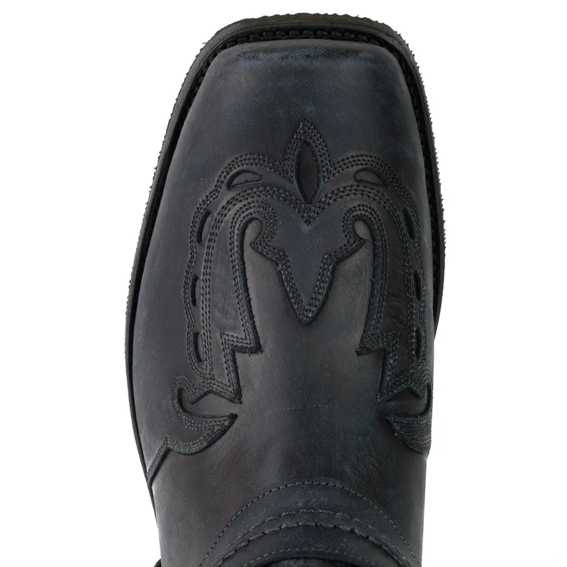 Herren Biker Motard Stiefel 2471 Schwarzes Leder Gebraucht