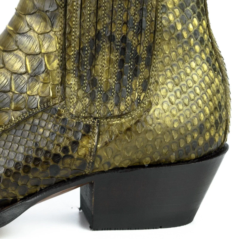 Urban Stiefeletten Damen 2496 Kaky Green Exotisches Leder