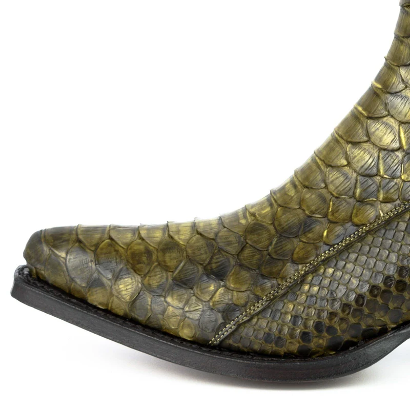 Urban Stiefeletten Damen 2496 Kaky Green Exotisches Leder