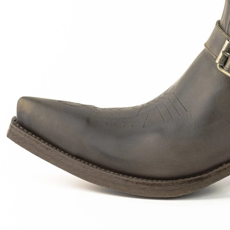 Herren-Cowboy-Country- und Western-Stiefeletten 14 aus grauem Leder