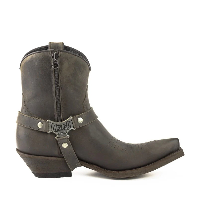 Herren-Cowboy-Country- und Western-Stiefeletten 14 aus grauem Leder