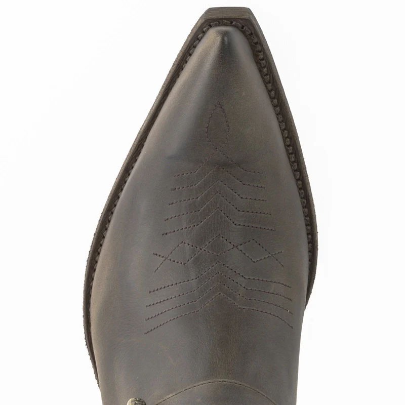 Herren-Cowboy-Country- und Western-Stiefeletten 14 aus grauem Leder