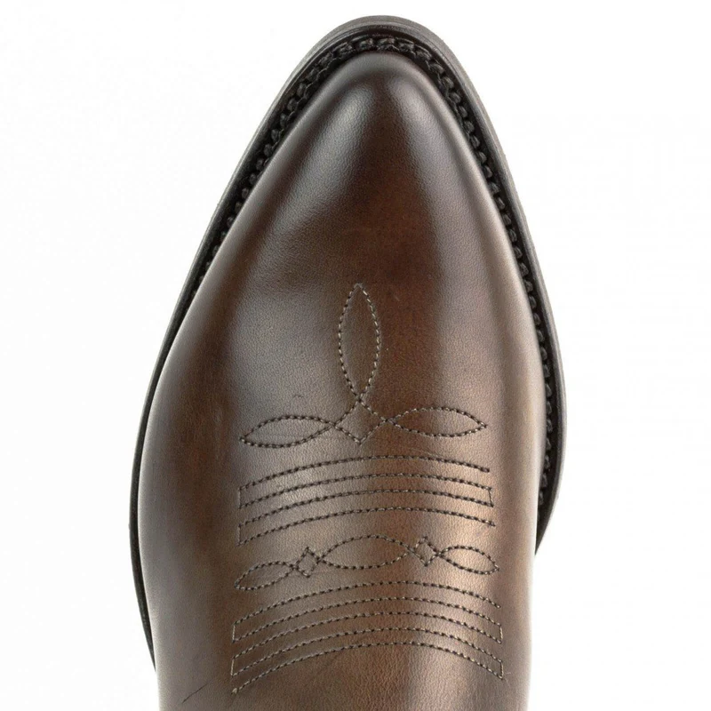 Damen-Cowboy-Country- und Western-Stiefeletten 2374 aus dunkelbraunem Leder