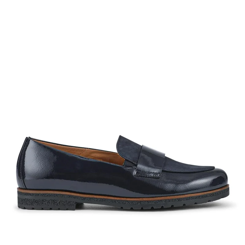 Elder Gabor Leather Loafers - GAB42527 / 328 454 - Navy